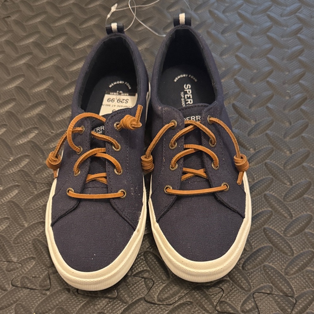 Sperry Women's Navy and Tan Sneakers - Picture 3 of 4